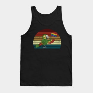 Vintage Gay Pride Flag Parrot T-Shirt For LGBT Pride Tank Top